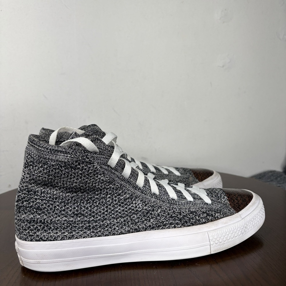 Converse Chuck Taylor Shoes Women's 9.5 Black White Flyknit High Cap Toe Sneaker - Picture 4 of 16